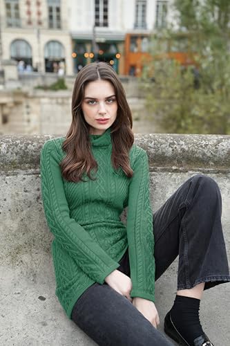 Cream Turtleneck Sweater Dress