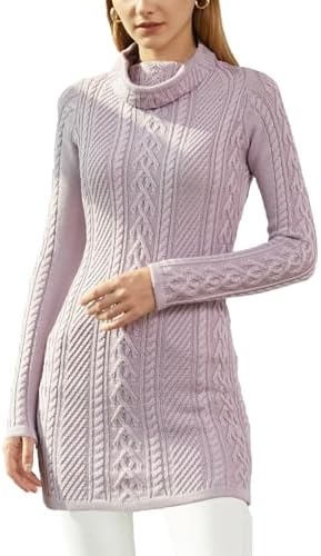 Cream Turtleneck Sweater Dress