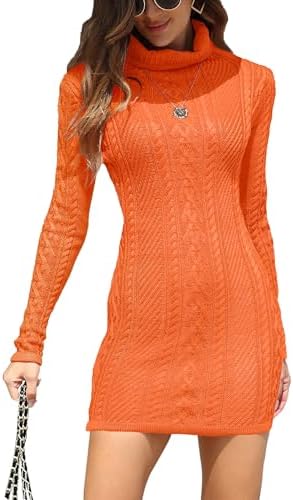 Cream Turtleneck Sweater Dress