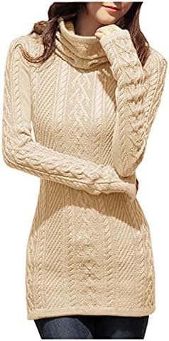 Cream Turtleneck Sweater Dress
