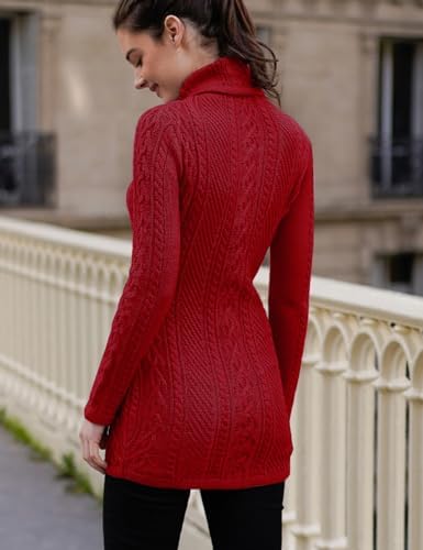 Cream Turtleneck Sweater Dress