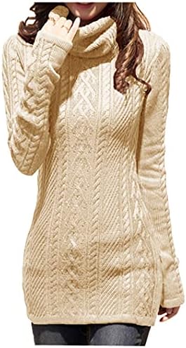 Cream Turtleneck Sweater Dress