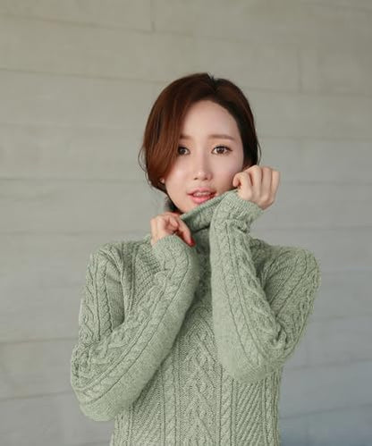 Cream Turtleneck Sweater Dress