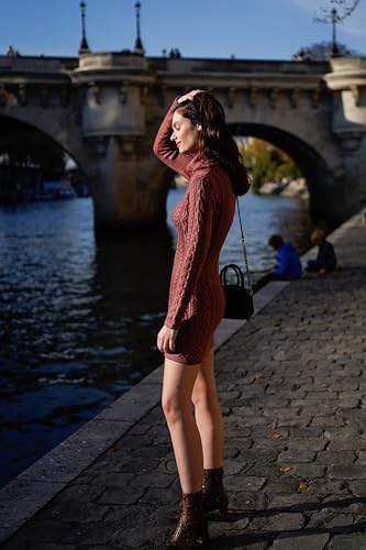 Cream Turtleneck Sweater Dress