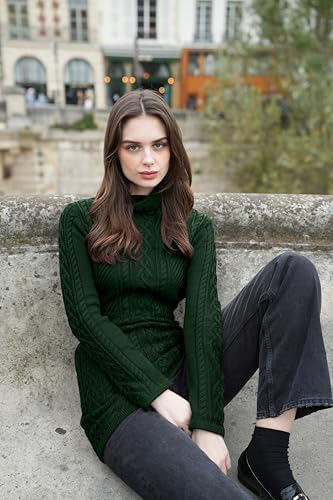 Cream Turtleneck Sweater Dress