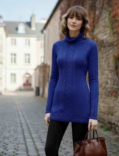 Cream Turtleneck Sweater Dress