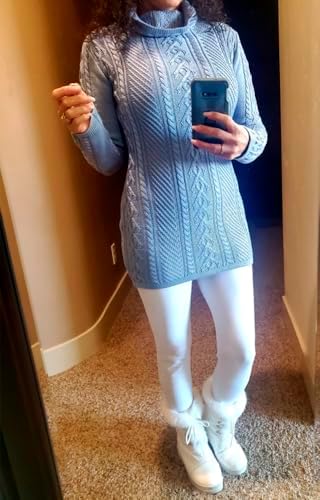 Cream Turtleneck Sweater Dress