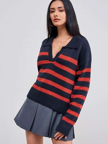 Marlow™ Striped V-Neck Knit Sweater