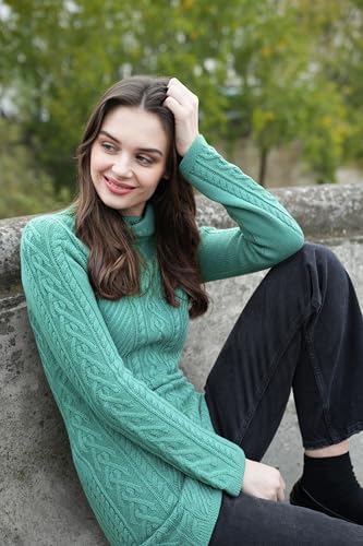 Cream Turtleneck Sweater Dress