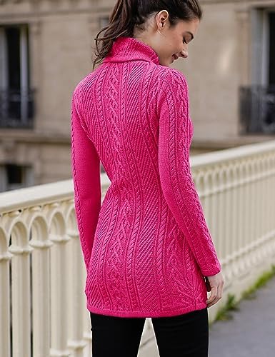 Cream Turtleneck Sweater Dress