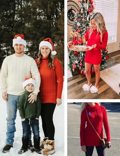 Cream Turtleneck Sweater Dress