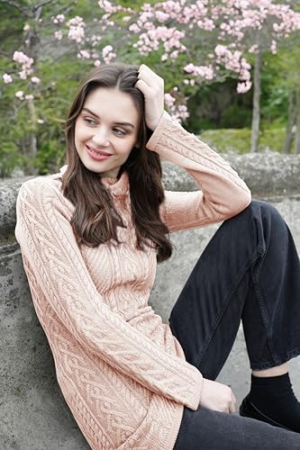 Cream Turtleneck Sweater Dress