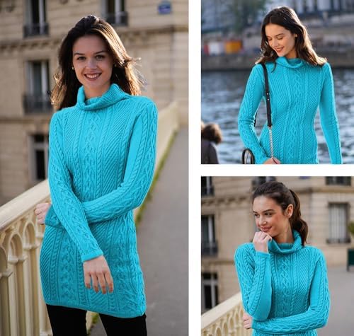 Cream Turtleneck Sweater Dress