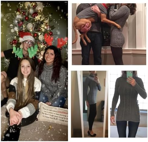 Cream Turtleneck Sweater Dress