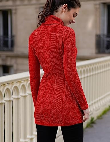 Cream Turtleneck Sweater Dress