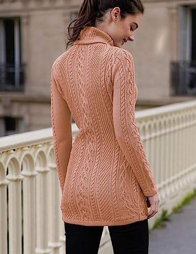 Cream Turtleneck Sweater Dress