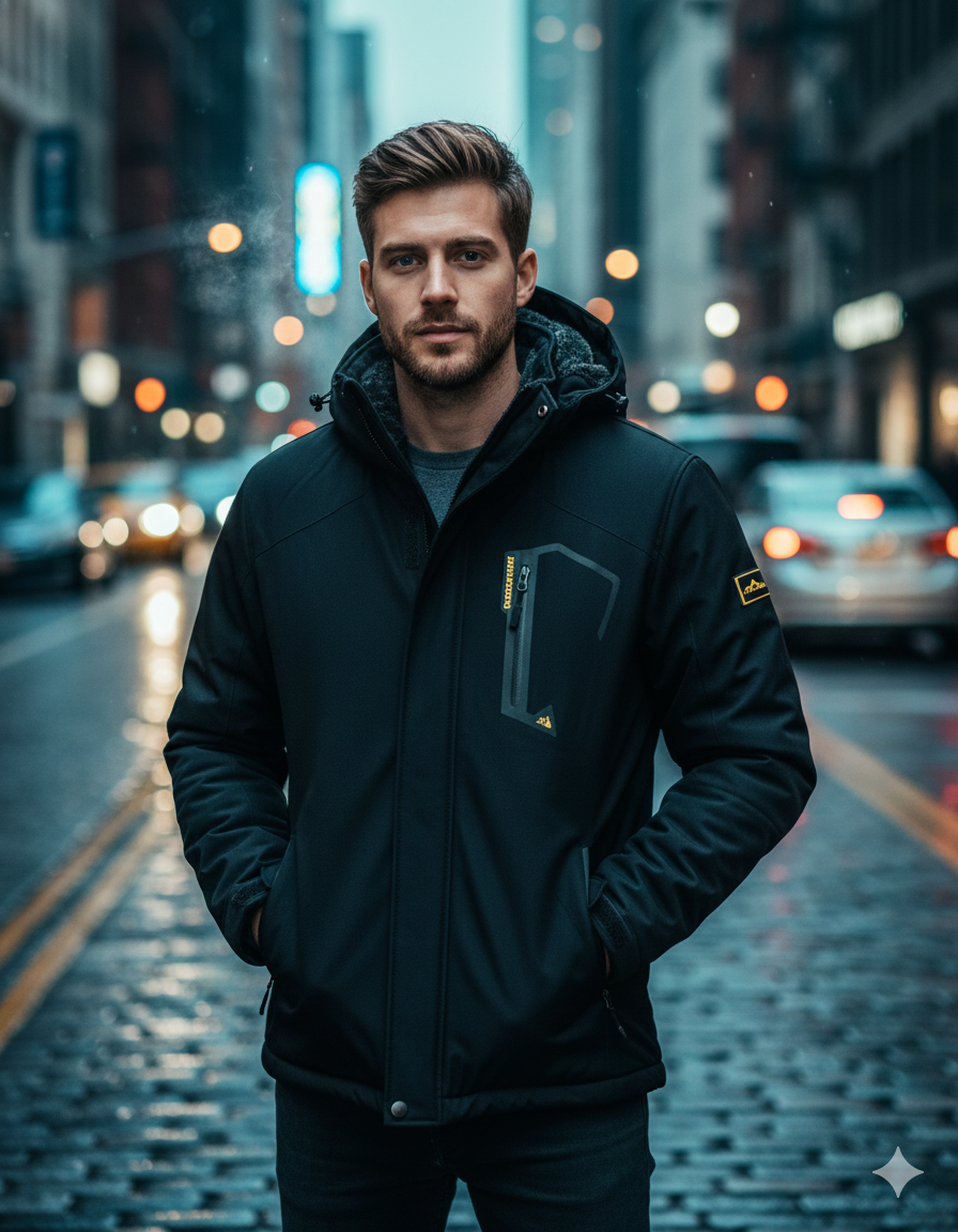 Black Softshell Winter Jacket (Men)